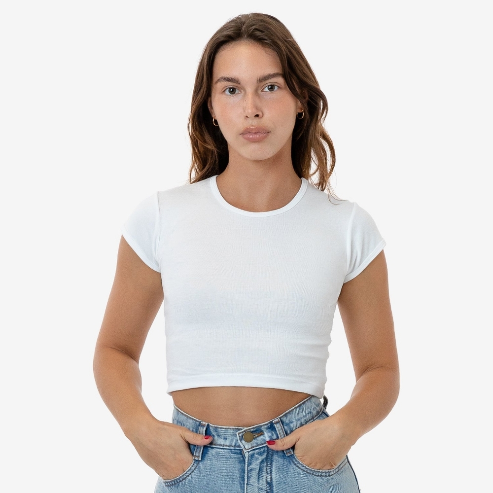 Cap Sleeve Baby Rib Crop Top